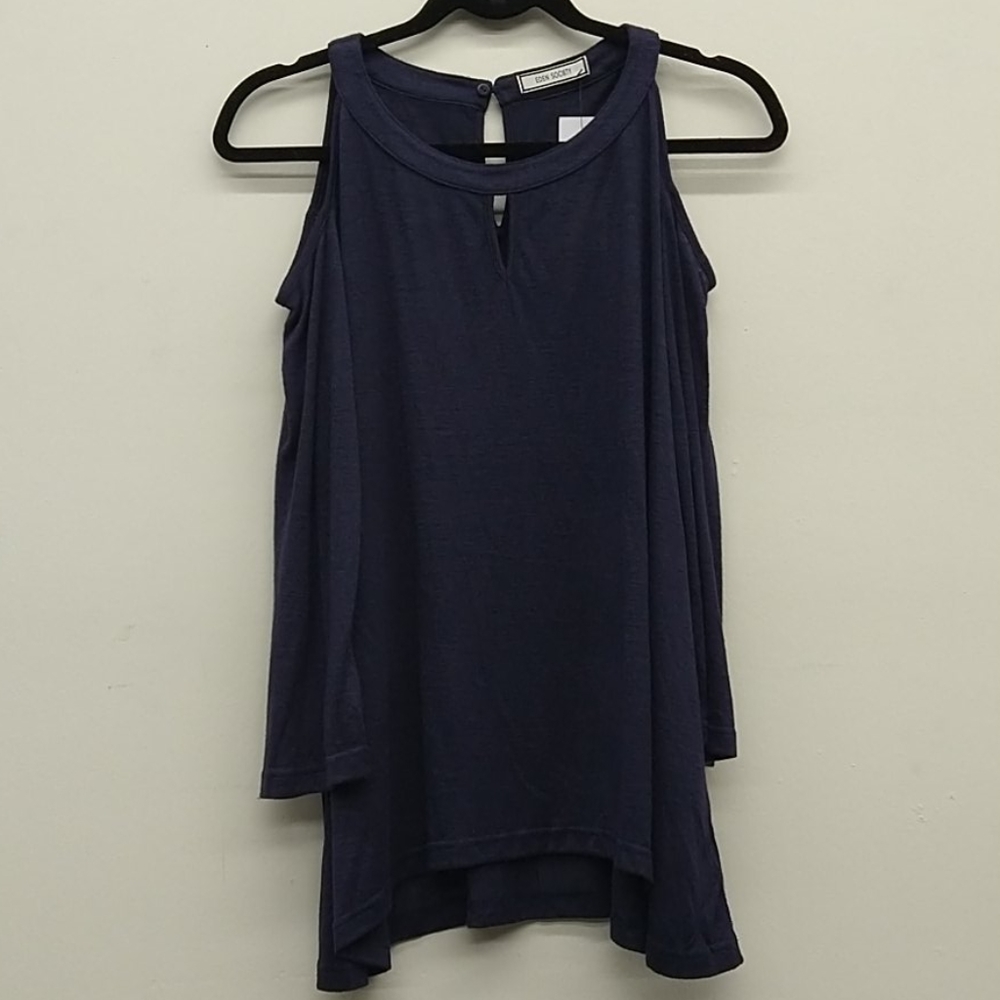 Eden Society Navy Shoulder-less Long Sleeve Tee